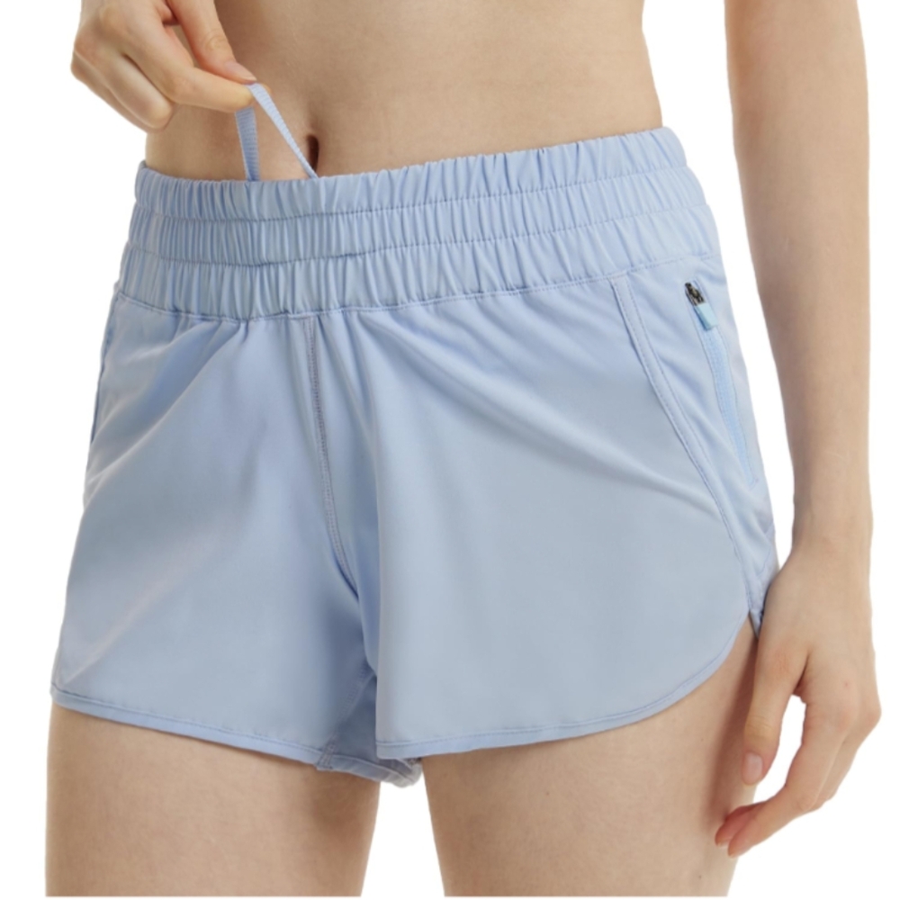 Women's Nylon Running Track Shorts with Interior Panty, Quick Drying, Wisteria